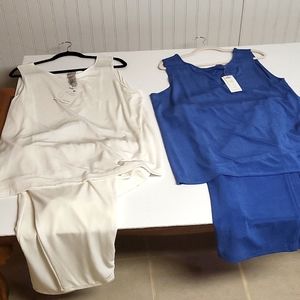 Two sets of Chicos travelers. 2 tanks and 2 bottoms. CHICO'S SIZE 4